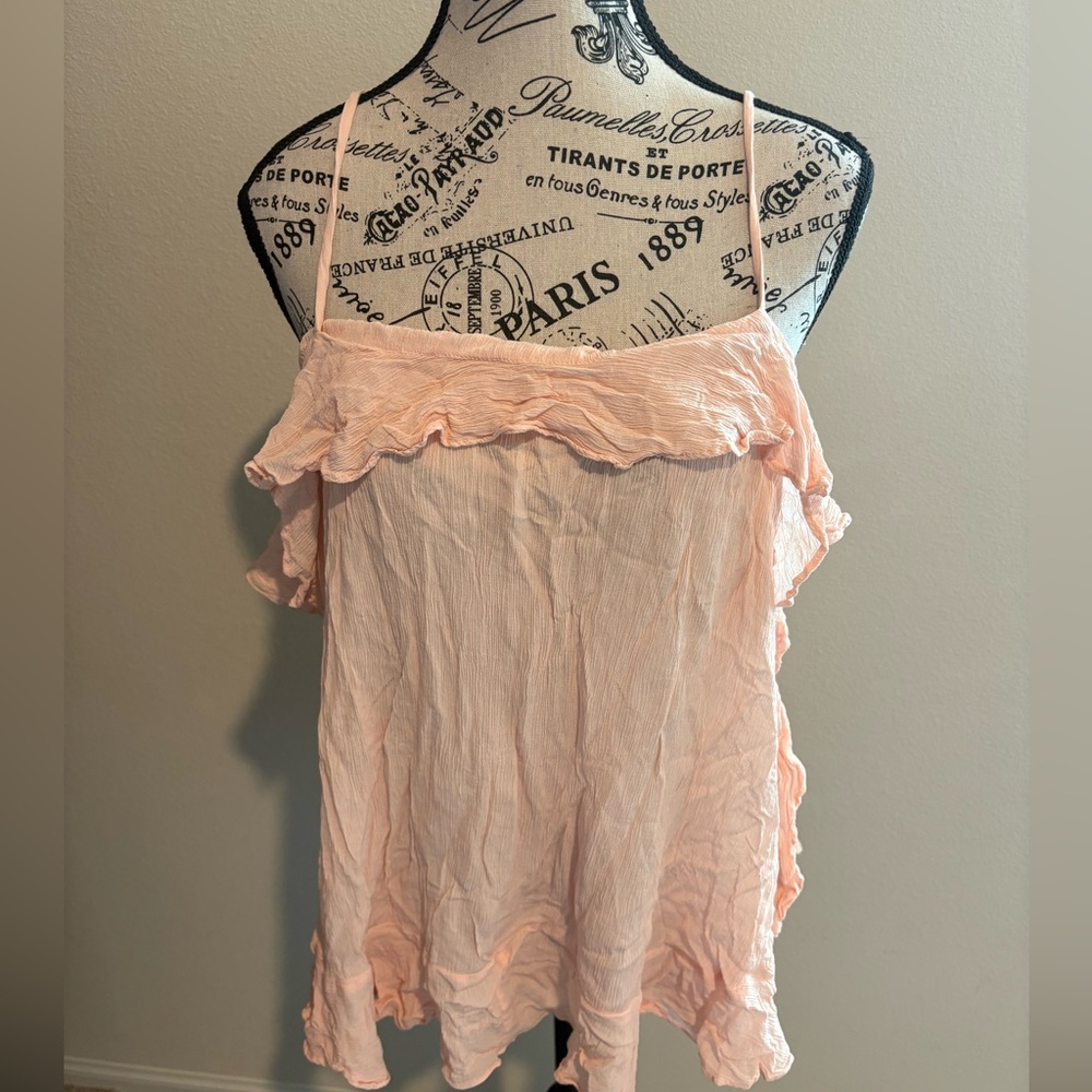 FREE PEOPLE Pink Ruffled Women's Top